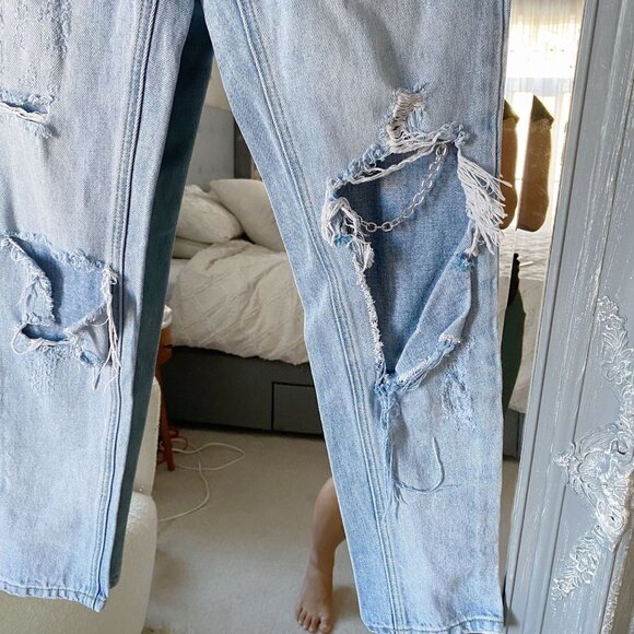 NEW Hammer Jeans 90s No Stretch Denim‎ High Waisted Distressed Jeans Size 25 - Picture 3 of 8